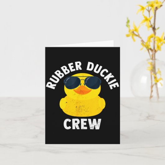 Rubber Duckie Crew Funny Rubber Duck Kaart (Gele Bloem)