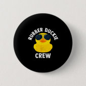 Rubber Duckie Crew Funny Rubber Duck Ronde Button 5,7 Cm (Voorkant)