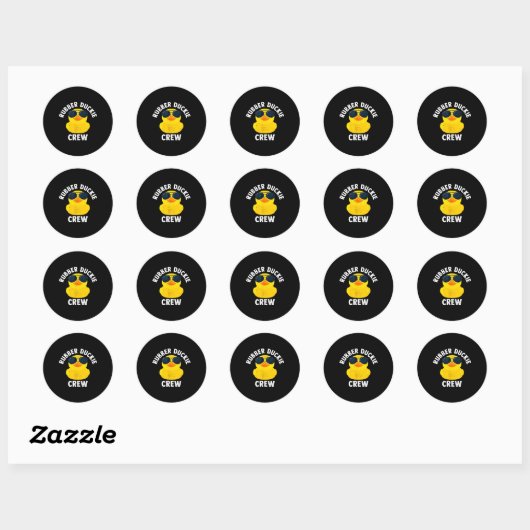 Rubber Duckie Crew Funny Rubber Duck Ronde Sticker (Vel)