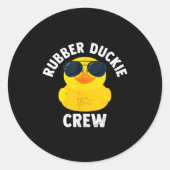 Rubber Duckie Crew Funny Rubber Duck Ronde Sticker (Voorkant)