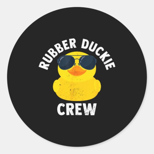 Rubber Duckie Crew Funny Rubber Duck Ronde Sticker (Voorkant)