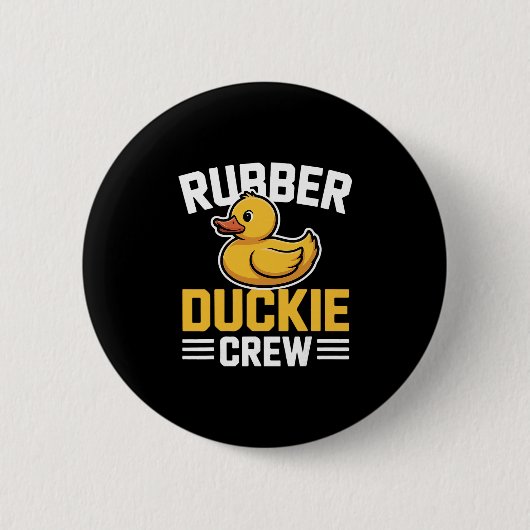 Rubber Duckie Crew Grappige Eend Dier Cute Kawaii  Ronde Button 5,7 Cm (Voorkant)