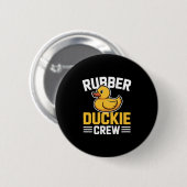 Rubber Duckie Crew Grappige Eend Dier Cute Kawaii  Ronde Button 5,7 Cm (Voorkant /achterkant)