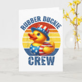Rubber Duckie Crew Grappige Eend  Kaart (Gele Bloem)
