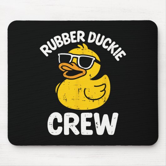 Rubber Duckie Crew Grappige Gele Eend Koele Bende Muismat (Voorkant)