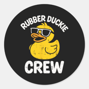 Rubber Duckie Crew Grappige Gele Eend Koele Bende  Ronde Sticker