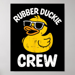 Rubber Duckie Crew Grappige Gele Eend Koele Squad Poster