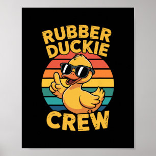 Rubber Duckie Crew Liefde Eend Cute Eend Retro Vin Poster