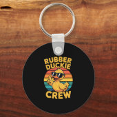 Rubber Duckie Crew Liefde Eend Cute Eend Retro Vin Sleutelhanger (Voorkant)