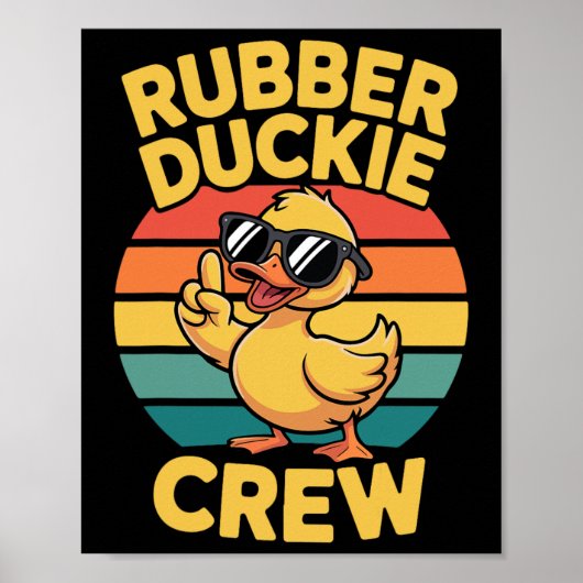 Rubber Duckie Crew Liefde Eenden Retro Vintage  Poster (Voorkant)