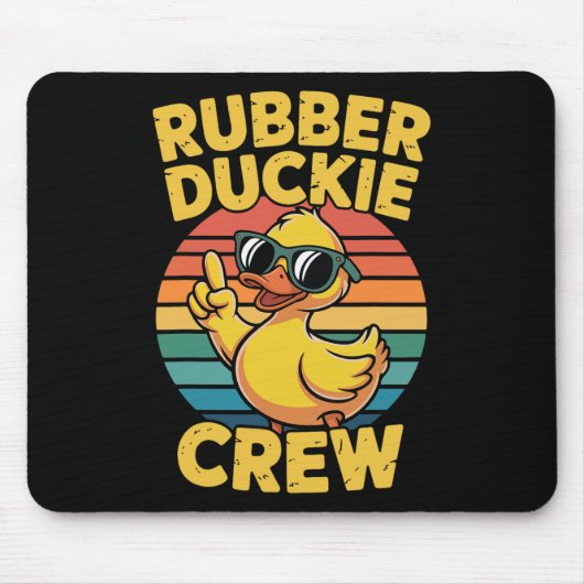 Rubber Duckie Crew Retro Eend Antieke Eend Grappig Muismat (Voorkant)