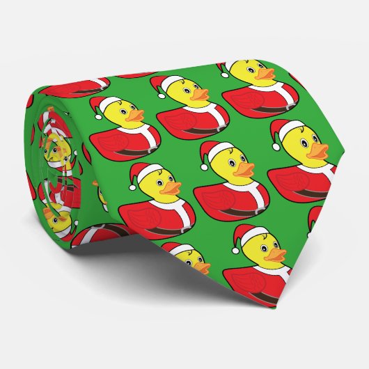 Rubber Duckie die een Santa Hat draagt Stropdas (Opgerold)