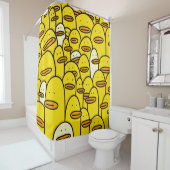 Rubber Duckie Doddle Art Patroon Douchegordijn (In situ)