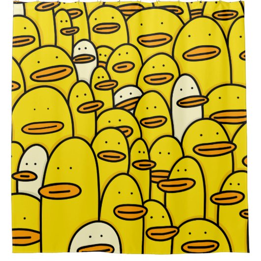 Rubber Duckie Doddle Art Patroon Douchegordijn (Voorkant)