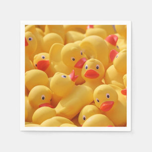 Rubber Duckie Ducky Baby Eén Jaar Oud Feestje Servet