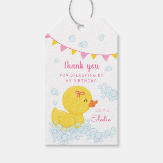Rubber Duckie Girl-verjaardagsfeest Favor Tag Cadeaulabel