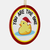 Rubber duckie je bent de enige kerstsieraad keramisch ornament (Rechts)
