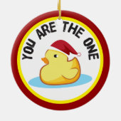 Rubber duckie je bent de enige kerstsieraad keramisch ornament (Achterkant)