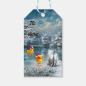 Rubber duckie kerst cadeaulabel (Voorkant)
