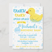 Rubber Duckie Verjaardag Uitnodiging, Rubber Ducky Kaart (Voorkant)