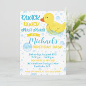 Rubber Duckie Verjaardag Uitnodiging, Rubber Ducky Kaart (Staand voorkant)