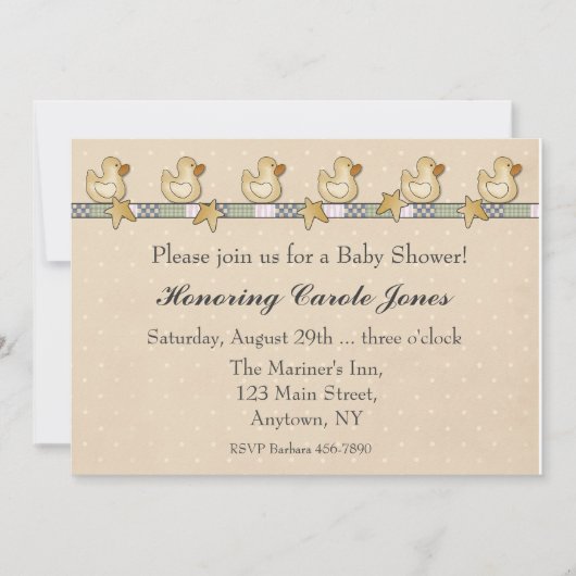 Rubber Duckies Baby shower Kaart (Voorkant)