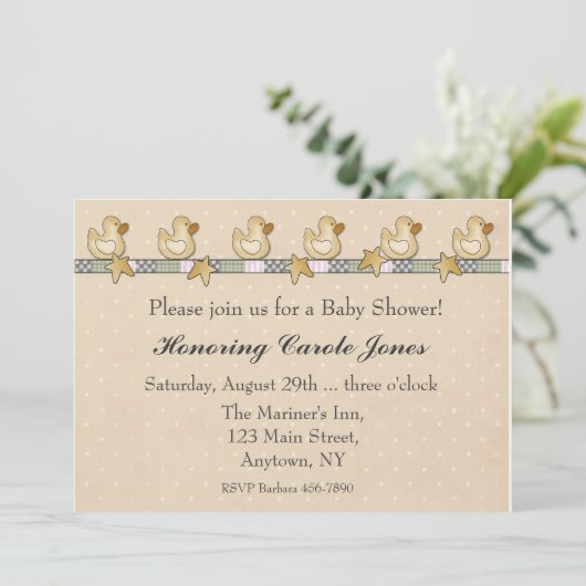 Rubber Duckies Baby shower Kaart (Staand voorkant)