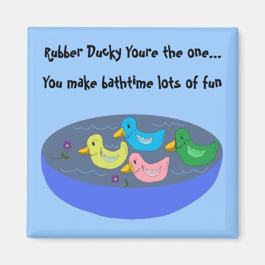 Rubber Duckies Badtijd Magneet (Voorkant)