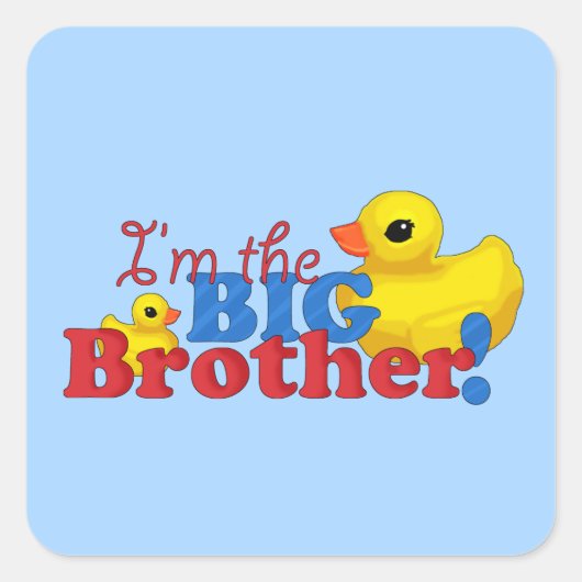 "Rubber Duckies - Big Brother" Vierkante Sticker (Voorkant)