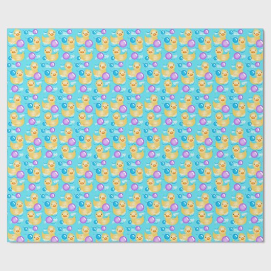 Rubber Duckies & bubbels Cadeaupapier (Vlak)