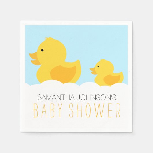 Rubber Duckies Geel Neutraal Baby shower Servet (Voorkant)