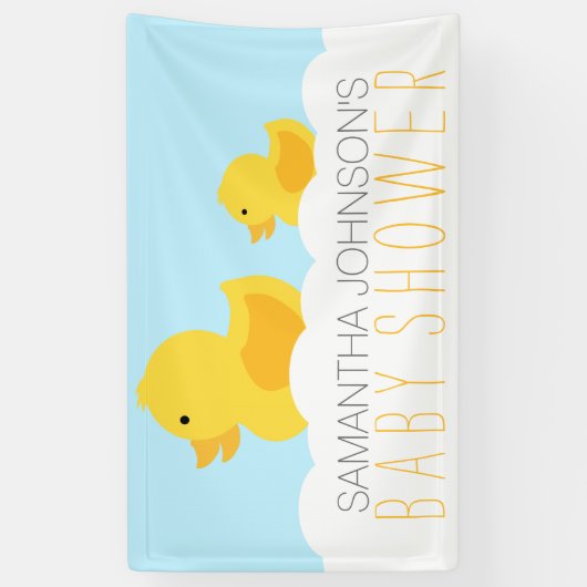 Rubber Duckies Geel Neutraal Baby shower Spandoek (Verticaal)