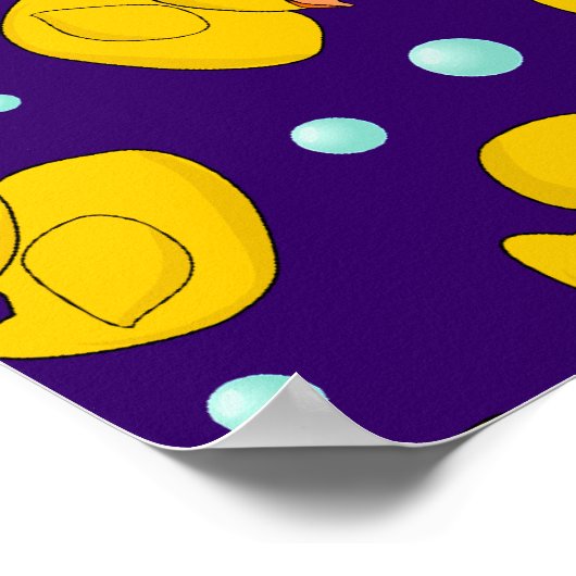 Rubber Duckies lathersoak + ontspruitsanitair post Poster (Hoek)