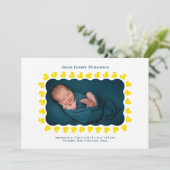 Rubber Ducks Baby Aankomstaankondiging Kaart (Staand voorkant)