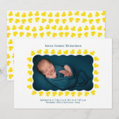Rubber Ducks Baby Aankomstaankondiging Kaart (Voorkant / Achterkant)