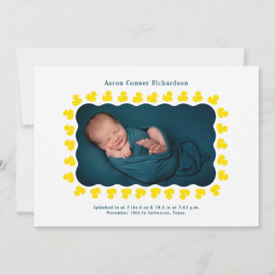 Rubber Ducks Baby Aankomstaankondiging Kaart
