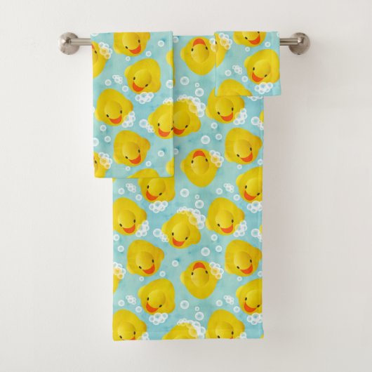 Rubber Ducks Bath Patroon Bad Handdoek (Insitu)