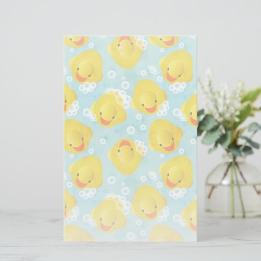 Rubber Ducks Bath Patroon Briefpapier (Staand voorkant)