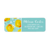 Rubber Ducks Bath Patroon Etiket (Voorkant)