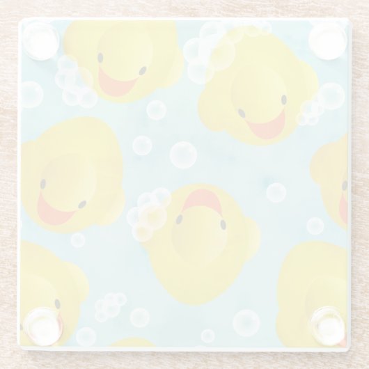 Rubber Ducks Bath Patroon Glazen Onderzetter (Achterkant)