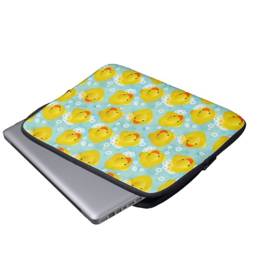 Rubber Ducks Bath Patroon Laptop Sleeve (Voorkant onderkant)