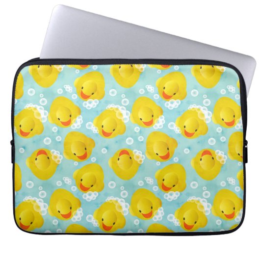 Rubber Ducks Bath Patroon Laptop Sleeve (Voorkant)