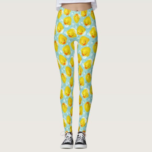 Rubber Ducks Bath Patroon Leggings (Voorkant)