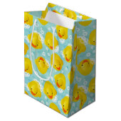 Rubber Ducks Bath Patroon Medium Cadeauzakje (Voorkant Gekanteld)