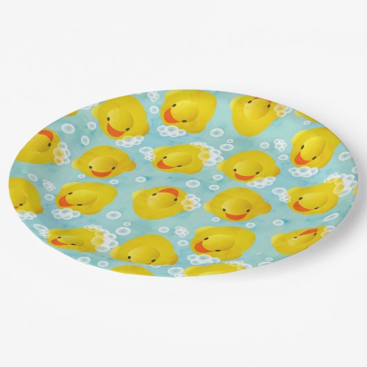 Rubber Ducks Bath Patroon Papieren Bordje (Gekanteld)