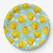 Rubber Ducks Bath Patroon Papieren Bordje (Voorkant)