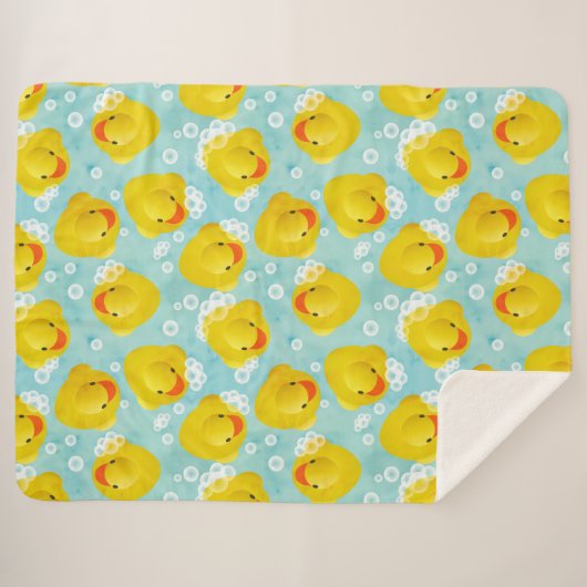 Rubber Ducks Bath Patroon Sherpa Deken (Voorkant (horizontaal))