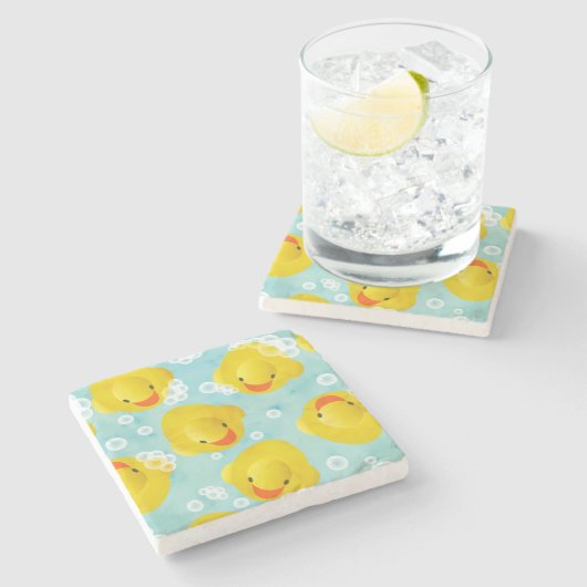 Rubber Ducks Bath Patroon Stenen Onderzetter (Zijkant)