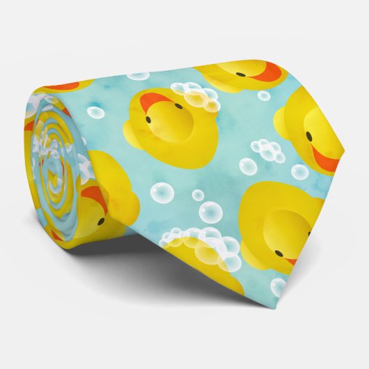 Rubber Ducks Bath Patroon Stropdas (Opgerold)