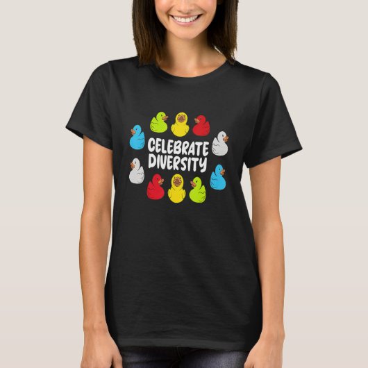 Rubber Ducks Celebrate diversity T-shirt (Voorkant)